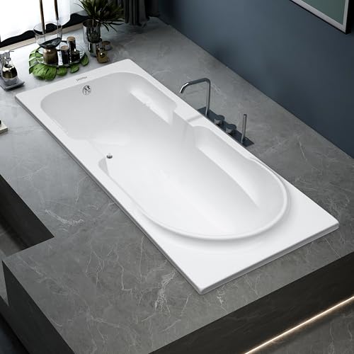 Image of Plantex Bathtub For Bathroom /Bath tub for Adults /Deep Soaker Bathtub with Overflow and Waste Coupling Accessories (White - 1670 mm)