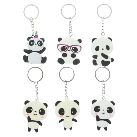 Toyvian Lot de 6 Porte-clés en Forme de Panda pour décoration de Sac à Main Motif Animaux Mignons