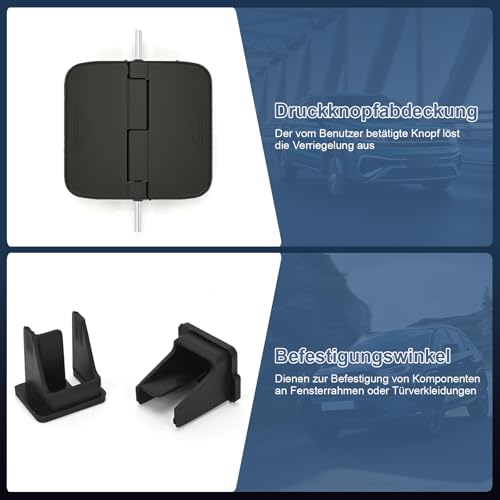 Schiebefenster Reparatursatz passend für VW Transporter T5 T6 Caravelle, Ersatz für 7H0847781B 7H0847788A 7H0847787A 7H0847773 7H0847790 7H0847789 – Fensterverriegelung & Führungsschienen Set