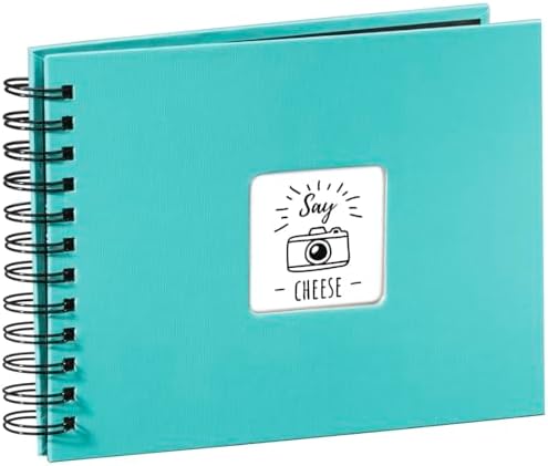 Hama Fine Art photo album, 50 black pages (25 sheets), spiral bound album 24 x 17 cm, with cut-out window, blue