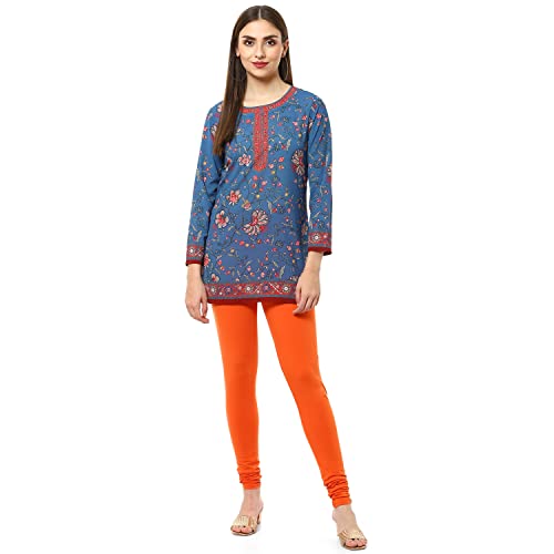 Image of BIBA Women Cotton Blend Skinny Solid Churidar