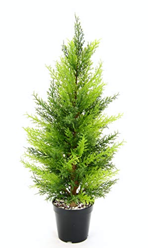 Künstliche Zypresse im Topf 65cm Thuja Lebensbaum Kunstpflanze Pflanzen Dekopflanze immergrün Kunstbaum Baum Dekobaum Topfpflanze Nadelbaum Terrassendeko Koniferen Hochzeit Deko Spalier Zierbaum