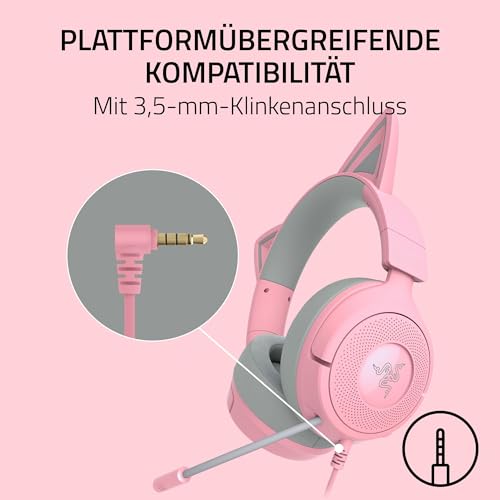 Razer Kraken Kitty V3 X - Kabelgebundenes Kitty-Headset für Gaming - Kultige Kitty-Ohren - 270g leicht - HyperClear Kardioid Mikrofon… – Ansicht 6