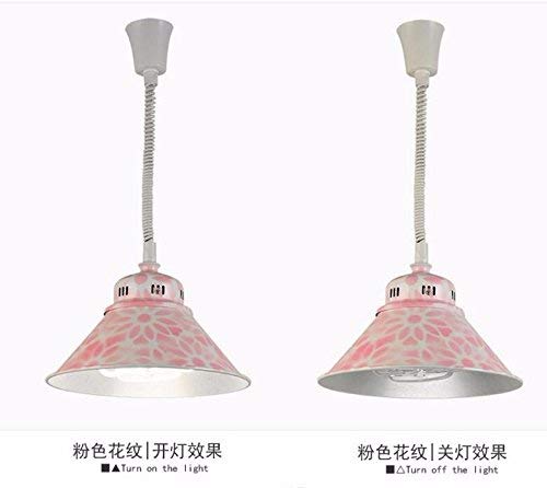 Lámpara colgante de diseño industrial rosa 35x27 cm con iluminación cálida 30W 2