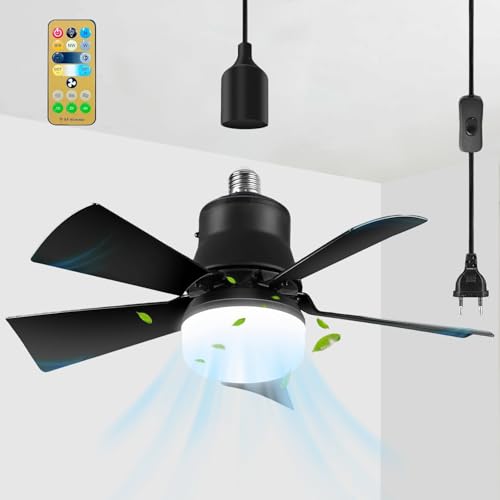 Plafonnier ventilateur dimmable noir pour des nuits fraîches dans la chambre