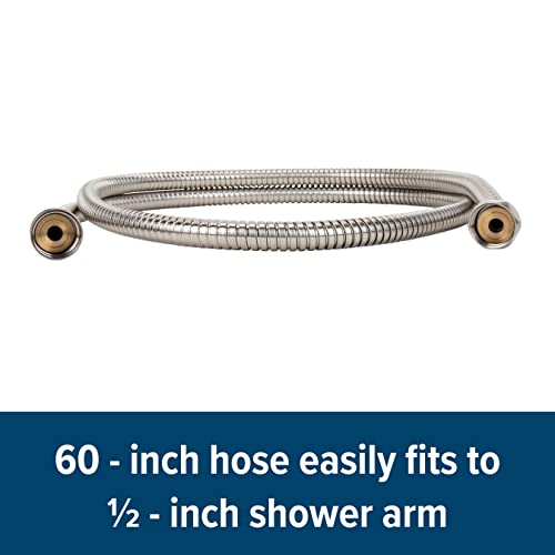 Image of Camco RV /Marine Flexible Replacement Shower Hose | Reinforced Construction | Measures 60-Inches | Brushed Nickel (43748)