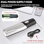 HERCHR Portable Paper Shredder, USB Electric, Compact, Easy to Use, Strip Cut, Office/Home Use