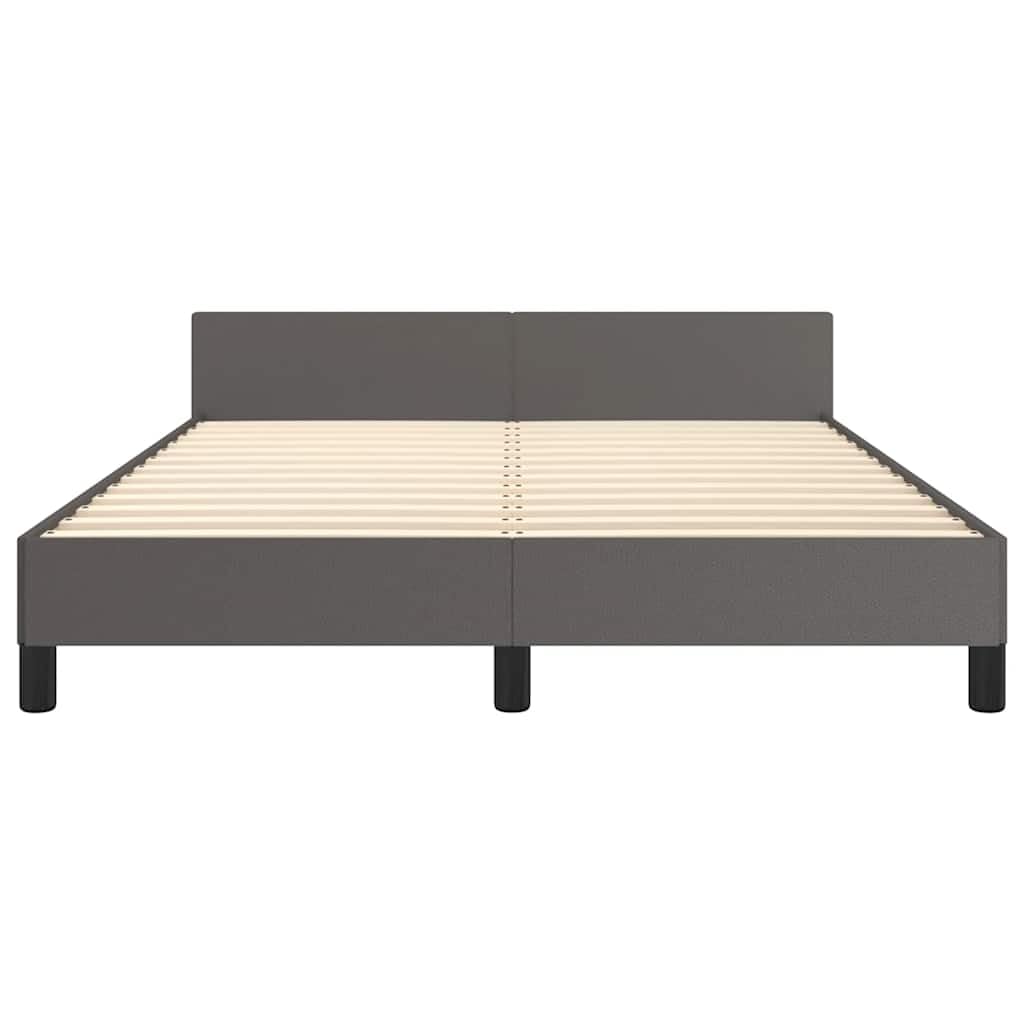 Similpelle Premium Giroletto Con Testiera Grigio 140x200 cm