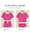 SELINK Lounge Sets for Women 2 Piece Skirt Colorblock Drop Shoulder T Shirt and Skort Set Summer Tracksuits Rose-M