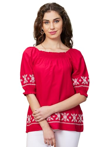 Image of Globus Women Square Neck Floral Print Strappy Peplum Fusion Tunic