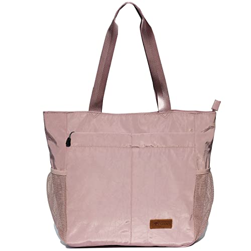 Esvan Original Floral Water Resistant Tote Bag Large Shoulder Bag With Multi Pockets For Gym Hiking Picnic Travel Beach Daily Bags (Pink Mermaid) #TOP23