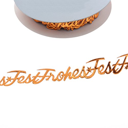 Preisvergleich Produktbild SchriftzugBordüreKartengestaltungScr... Bordüre 'Frohes Fest' Kupfer - 25 mm Breite - 9,3 m Länge - 94511-03