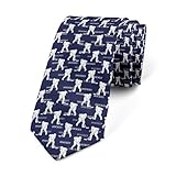Feelyou Boys Ice Hockey Funny Ties Men Gift 3.1x57 Inch Hockey Pucks Player Funny Ties Men Gift Winter Sports Hobby Blue Tie Business Wedding Party Formal Fashion Teens Boys