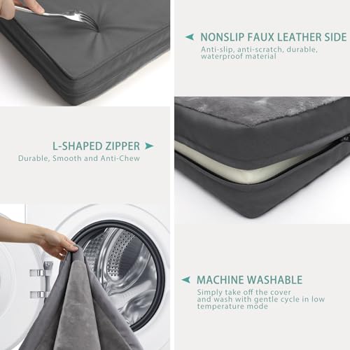 Vonabem-Waterproof-Dog-Beds-for-Large-Medium-Dogs-Washable-Orthopedic-Dog-Bed-with-Removable-Cover-Egg-Crate-Foam-Pet-BedDog-MattressKennel-Pad-36-inch-35x22-Gray