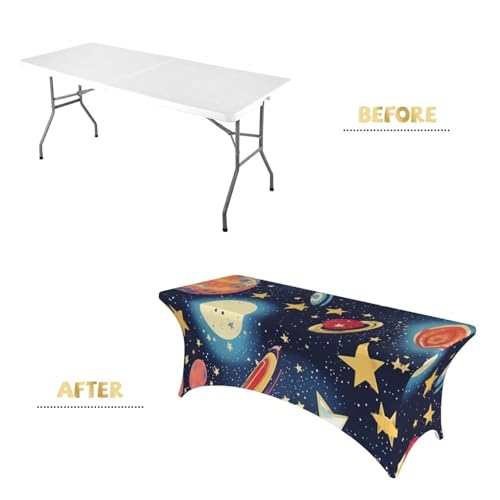Nappe rectangulaire extensible grand format ciel étoilé facile à nettoyer - 4