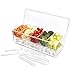 Ice Chilled 5 Compartment Condiment Server Caddy - Serving Tray Container with 5 Removable Dishes with over 2 Cup Capacity Each and Hinged Lid | 3 Serving Spoons + 3 Tongs Included By VeBo