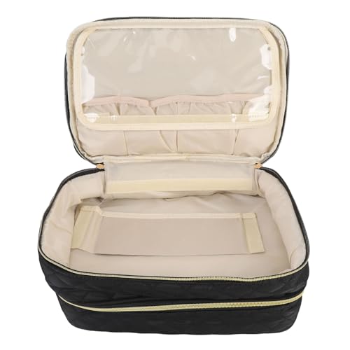 Sac organisateur de vernis à ongles grande capacité double couche portable noir