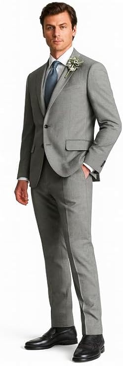 Men’s Gray Suit – Ultimate Performance Slim Fit Blazer & Trousers for Business, Weddings, Parties