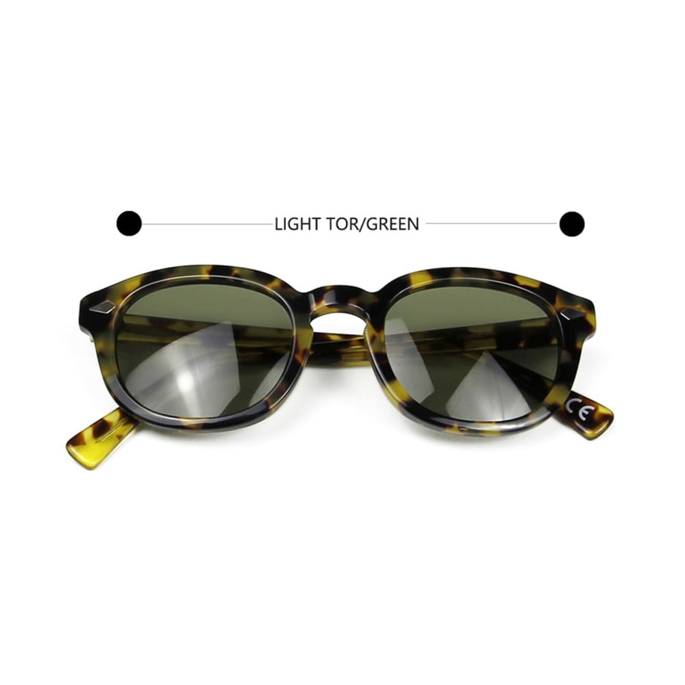 Occhiali da sole rotondi in acetato Occhiali da sole con rivetti da uomo per donna Occhiali da guida Occhiali da uomo UV400
