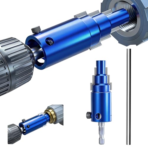 Dual-Power Pipe Extractor Tool – Removes Stuck or Damaged 1/2″ 3/4″ 1″ Pipes & Valves, Works with Electric Drill & Manual Wrench, Universal 40CRV Steel Hex Shank