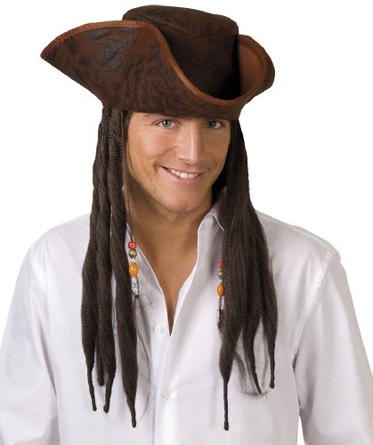 Preisvergleich Produktbild Boland 81914 - Piraten Hut Dirty Joe mit Haaren