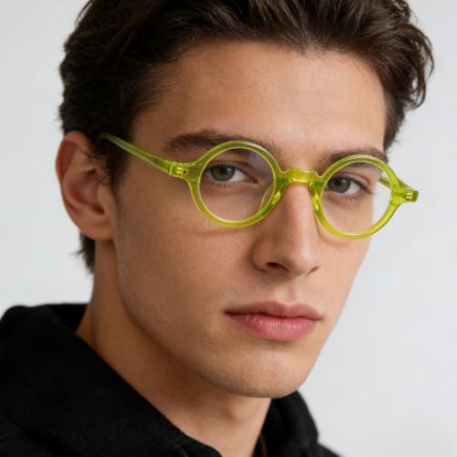 Image of Hand Made Small Vintage Round Eyeglass Frames Full Rim Acetate Glasses B002