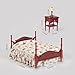 Keldoner Wooden Dollhouse Furniture 1 12 Scale, Doll House Furniture Toys for Dollhouse Bedroom Incl Classical Bed Bedside Tables Table Lamps, Miniture House Furniture and Accessories