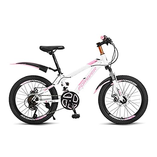 Gymqian Barncykel 22 tum barncykel, lämplig för flickor och pojkar 10–18 år, med handbromscykel, rosa