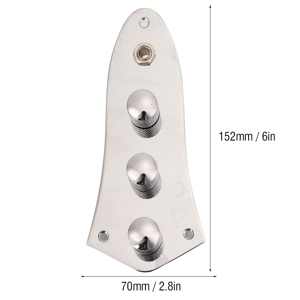 Electric Guitar Control Plate Switch Wired Zinc Alloy With Knurled Knob For Jazz Bass