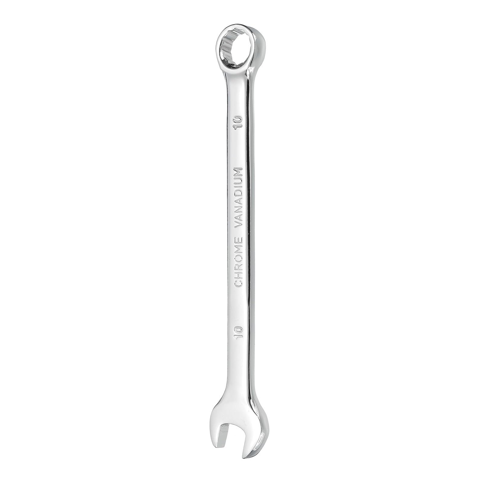 sourcing map Combination Wrench 10mm Metric 12-Point Box and Open End CR-V Steel Double Ended Spanner Tool for Automotive Pipe Furniture Machinery DIY Repair, Silver White
