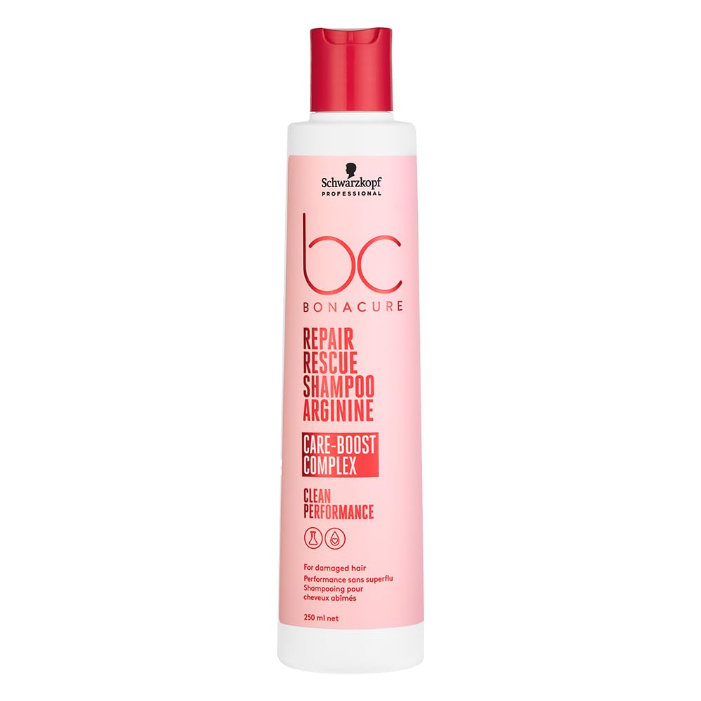 Schwarzkopf Professional Bonacure Repair Rescue Shampoo with Arginine | Intensive Repair & Strengthening Formula for All Hair Types | Suitable For Men Women (250 ML)