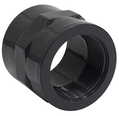 AERZETIX - Mamelon Manchon Mixte Taraudé Femelle à Coller Ø50mm Femelle à Visser 1 1/2'' - Raccord Pression de Tuyaux 10 Bars - Embout Mixte en Plastique