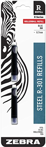 Recharge pour stylo roller R-Refill pour éviter les bavures encre noire lot de 2