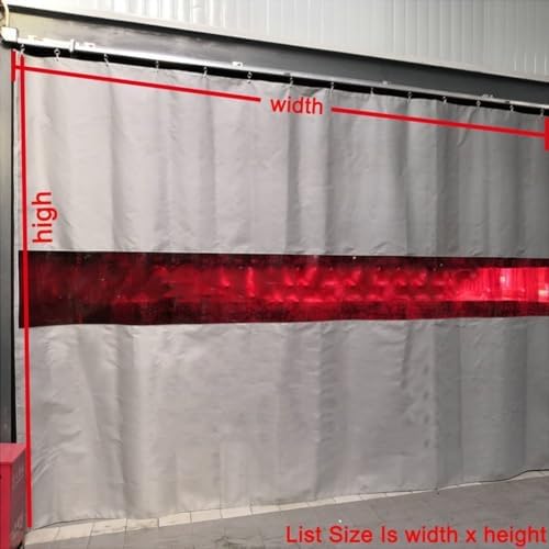 Fireproof Welding Curtain with Red Viewing Window, 2.1x2.5m Industrial Shield, Durable Safety Screen for Welding, Metalwork, Workshops, Heat Resistant Divider