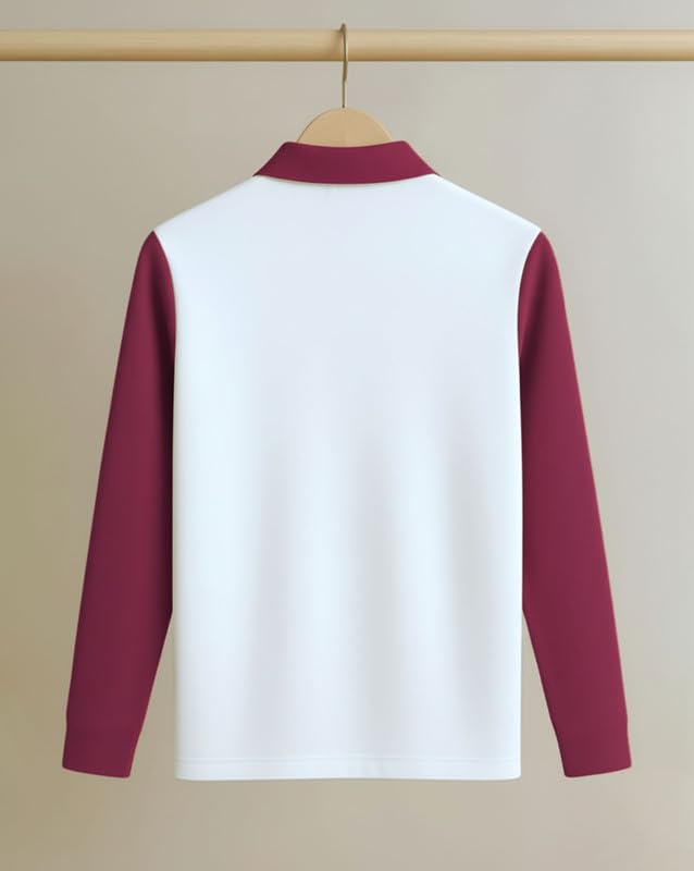 Image of T-Shirt for Men Zip Neck Texture Self Design Cotton Blend Mens Tshirts