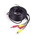 Car RCA DC Video Extension Cable for Backup Camera CCTV Security Truck Bus Trailer Reverse Parking System (10 Meters/32 Feet) - 2 in 1 RCA Video & DC Power Cable