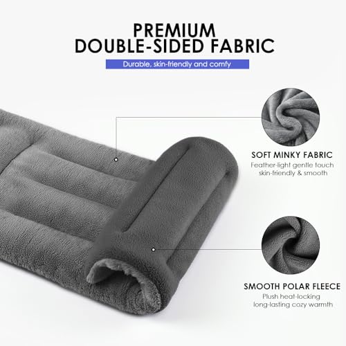 Image of Microwave Heating Pad for Pain Relief, 8 x 18 Grey | Moist Heat Pads for Neck, Shoulder, Back, Knee, Period Cramps, Rice Heat Pack Hot Compress, Reusable & Portable