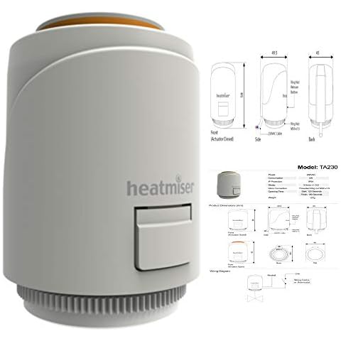 Heatmiser 230v Actuator Water Underfloor Heating M30 x 1.5 Works with The NeoHub Gen 2 Giving You Interface Apple Home kit Alexa & Google Home Including Kudos Tradings Next Working Day Prime Delivery Cover