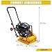 7HP Plate Compactor, 4200Lbs Force 5600VPM Powered Rammer w/ 212cc Engine, 22.1x15.9