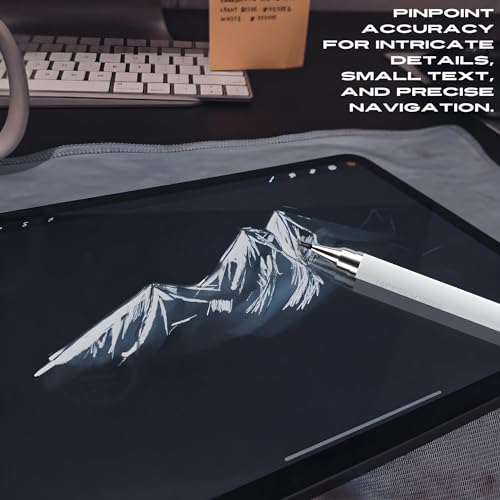 Image of 2-Way Dual-Sided Stylus Pen Compatible with All Touch Screens Devices Mobile Phones Android Tablet iOS Windows Smartphones - White