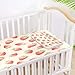 Burbuja Baby Cooling Mat Watercolor Strawberrys Bed Pad Ice Silk Cool Mat for Crib Mattress, Sleeping Pad with Pillowcase for Girl Boy, 28x52 in