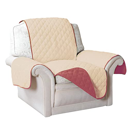 easylife lifestyle solutions Reversible Water Repellent Furniture Protector | Protects from Spills, Stains, Dirt, Scuffs and Pet Hair | Armchair in Wine/Camel