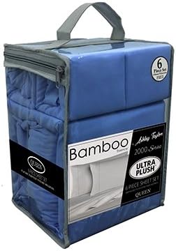 Bamboo Essence 2000 Series by Ashley Taylor 6-Piece Ultra Plush-Wrinkle Free-Deep Pocket Sheet Set (King/Cal King, Royal Blue)