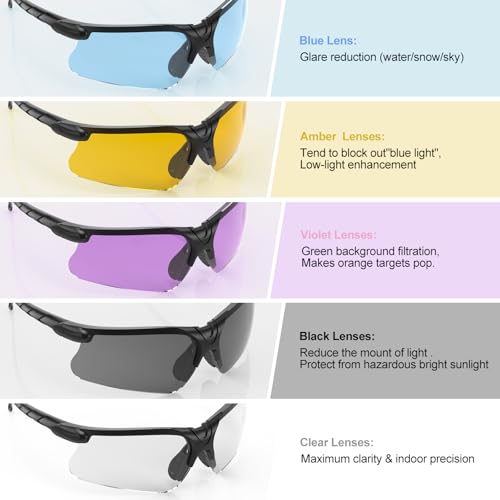 Image of xaegistac Shooting Glasses with Case-Safety Glasses Anti Fog | Z87.1 Certificated Impact Resistance Safety Glasses for Hunting Shooting Sports