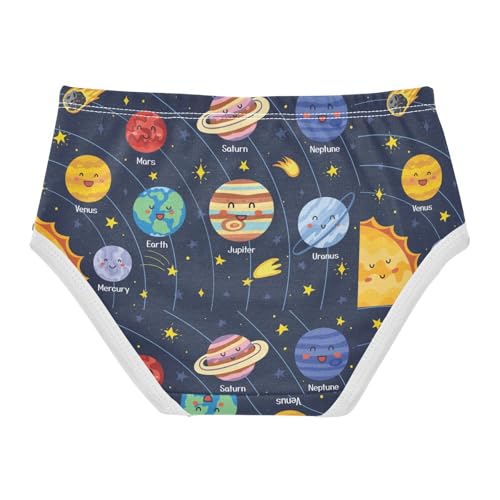 Wusikd Solar System Girls' Underwear Cotton Planets Girls Briefs Soft Toddler Underwear 5T2