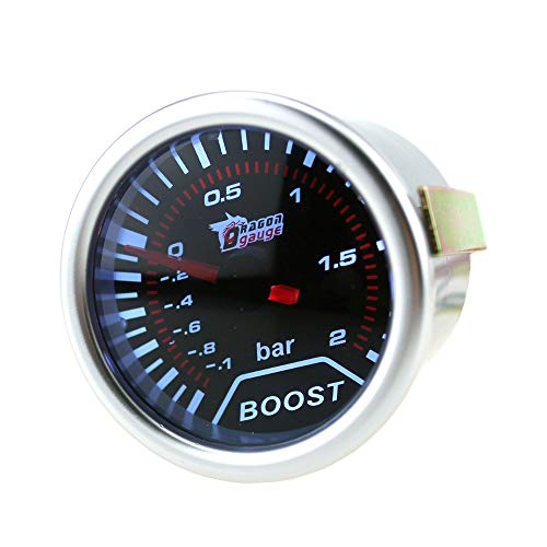 Esupport Car 2" 52Mm Turbo Boost Gauge Bar Smoke Tint Len Motor Universal #TOP1