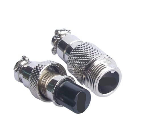 Connecteur métallique GX12 12 mm à 2 broches pour réparation de câbles d'alimentation