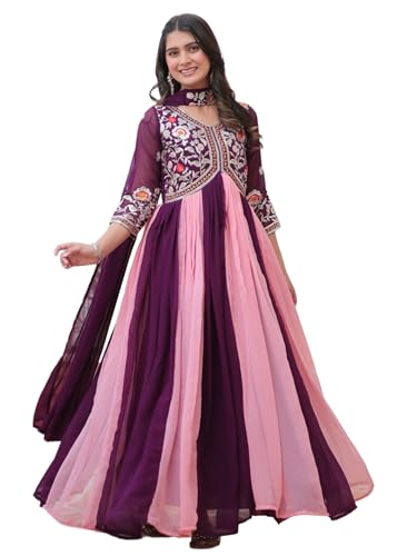 Robe Anarkali Festive Wear Flair 15417 avec broderies raffinées sur Georgette