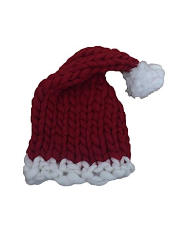 Samanthajane Clothing Gorro de Punto Grueso de Papá Noel Rojo Rosso Talla única