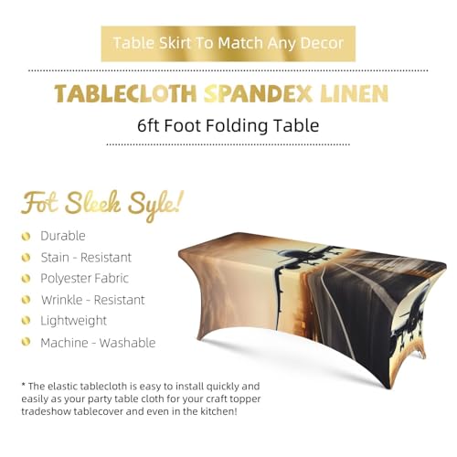 Nappe extensible pour table rectangulaire housse élasthanne buffet - 6